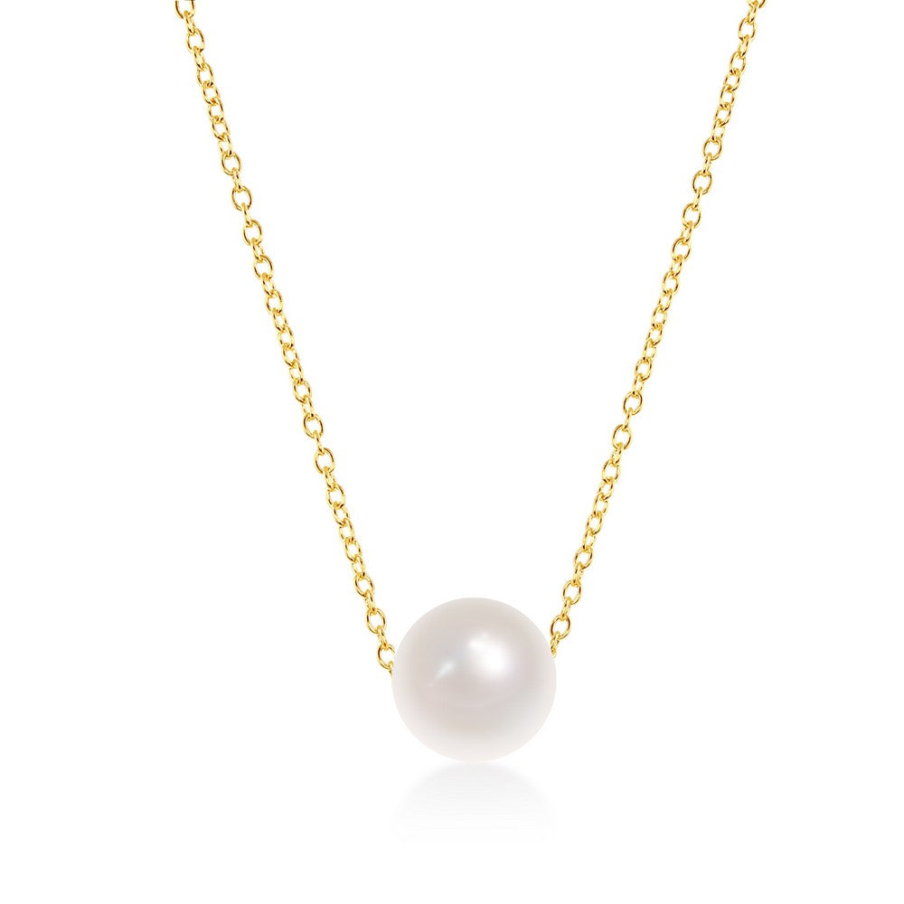 Exclusively Silver Pearl Solitaire Necklace