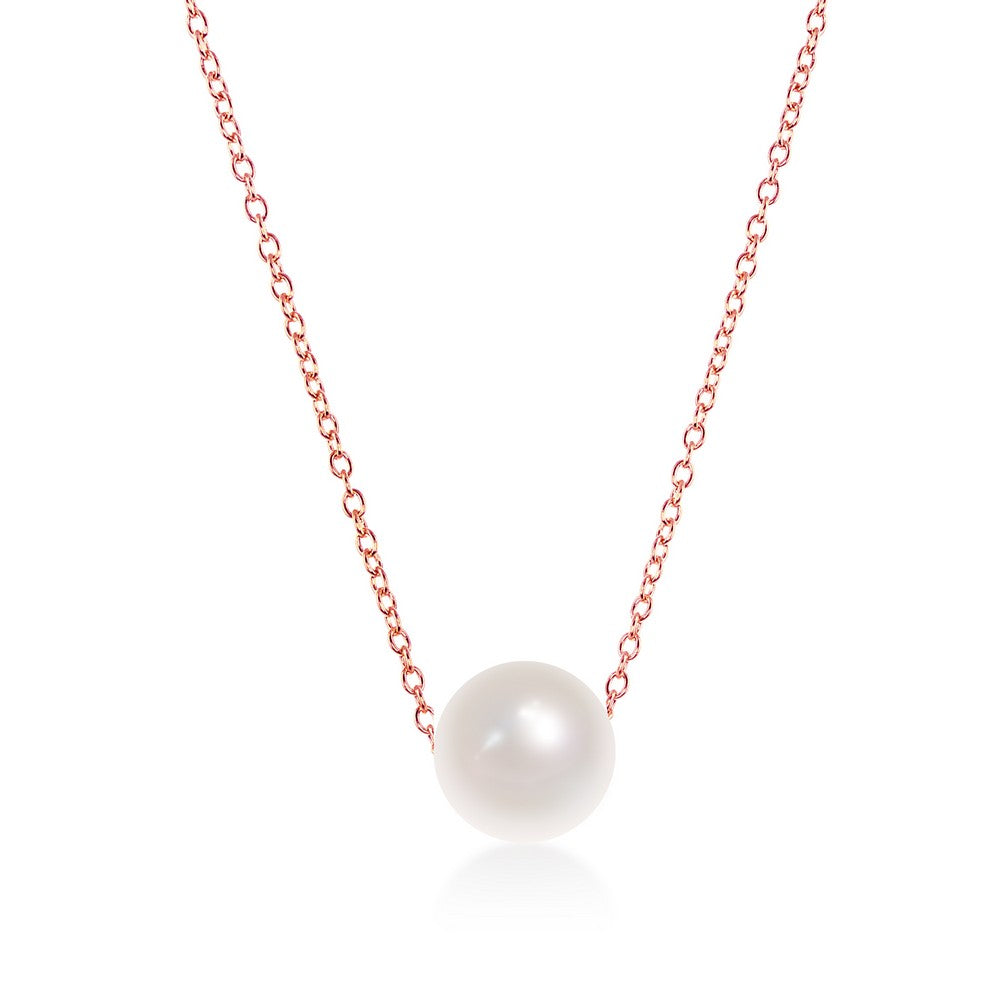 Exclusively Silver Pearl Solitaire Necklace