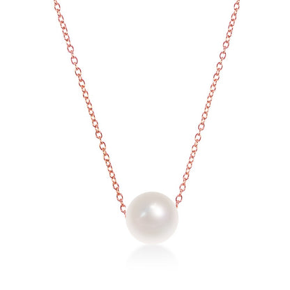 Exclusively Silver Pearl Solitaire Necklace