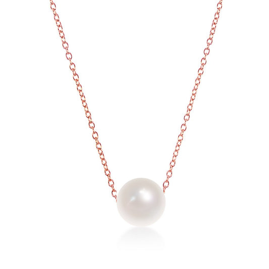 Exclusively Silver Pearl Solitaire Necklace