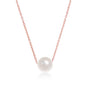 Exclusively Silver Pearl Solitaire Necklace