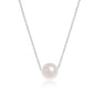 Exclusively Silver Pearl Solitaire Necklace