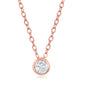 Exclusively Silver Bezel Set CZ Necklace