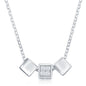 Exclusively Silver CZ Block Necklace