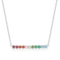 Exclusively Silver Round Stone Rainbow Necklace