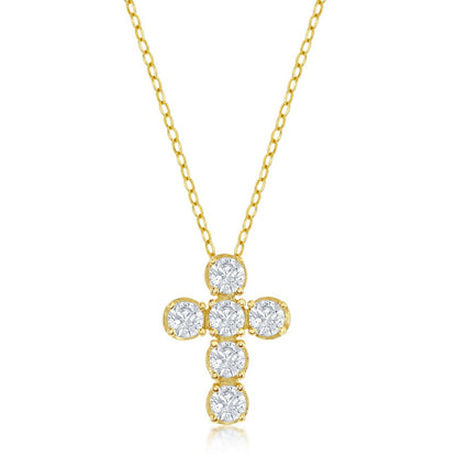 Exclusively Silver CZ Cross Necklace