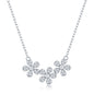 Exclusively Silver Triple Flower Necklace