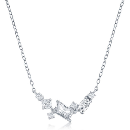 Exclusively Silver Multi-Shaped Cz Necklace