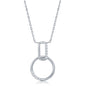 Exclusively Silver Interlocking Circle And Rectangle Design Necklace