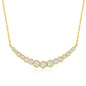 Exclusively Silver Graduated Cz Curved Bar Necklace