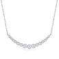 Exclusively Silver Graduated Cz Curved Bar Necklace
