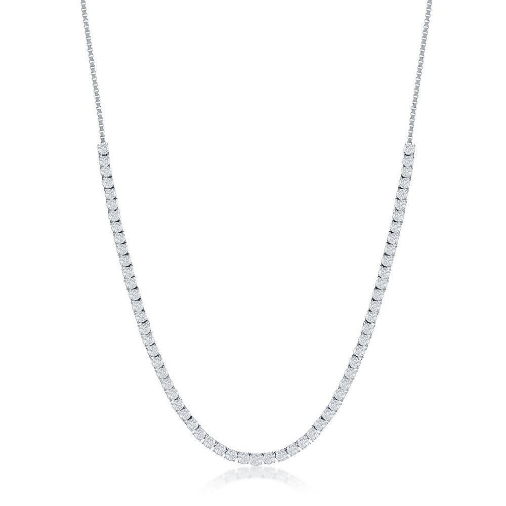 Exclusively Silver Chain Tennis Necklace