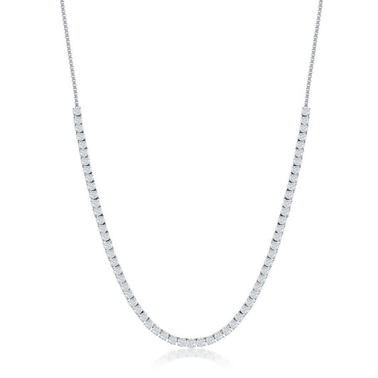 Exclusively Silver Chain Tennis Necklace