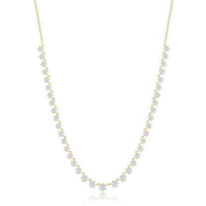 Exclusively Silver Graduated CZ Necklace