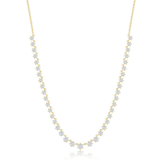 Exclusively Silver Graduated CZ Necklace