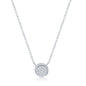 Exclusively Silver Round Cz Half Moon Necklace