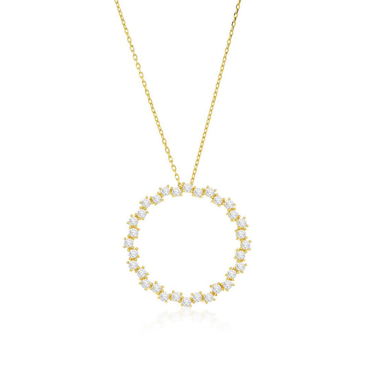 Exclusively Silver Open CZ Circle Necklace