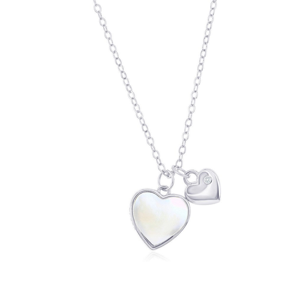 Exclusively Silver Mother of Pearl Heart Necklace