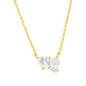 Exclusively Silver Two Shaped CZ Necklace