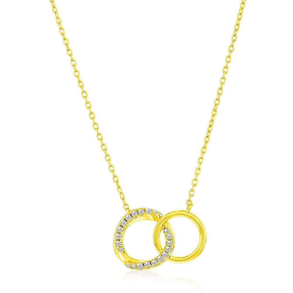 Exclusively Silver Double Circle Necklace