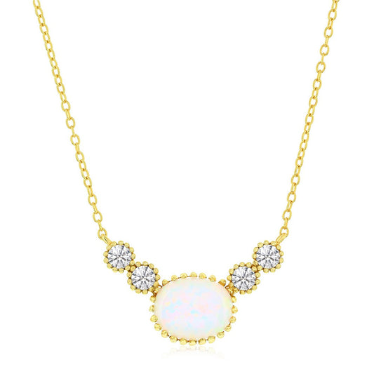 Exclusively Silver White Opal Necklace