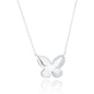 Exclusively Silver Butterfly Puff CZ Necklace