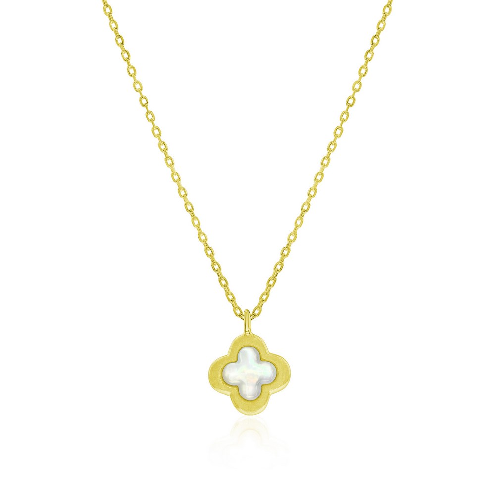 Exclusively Silver Mother of Pearl Clover Necklace