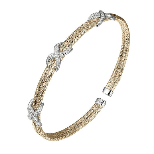 Exclusively Silver Woven X Shape Bracelets