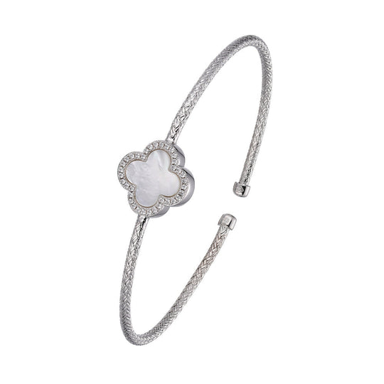 Exclusively Silver Cuff Style Pearl Bracelet