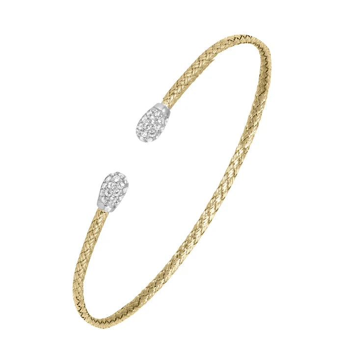 Exclusively Silver Braided CZ Cuff Bracelet