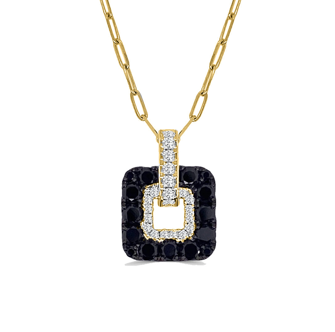 Signature Collection Square Pendant with Black and White Diamonds