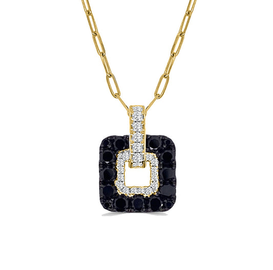 Signature Collection Square Pendant with Black and White Diamonds