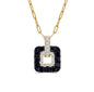 Signature Collection Square Pendant with Black and White Diamonds