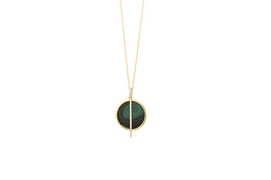 Signature Collection Malachite Pendant With Diamond Bail