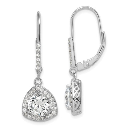 Exclusively Silver CZ Halo Dangle Earrings