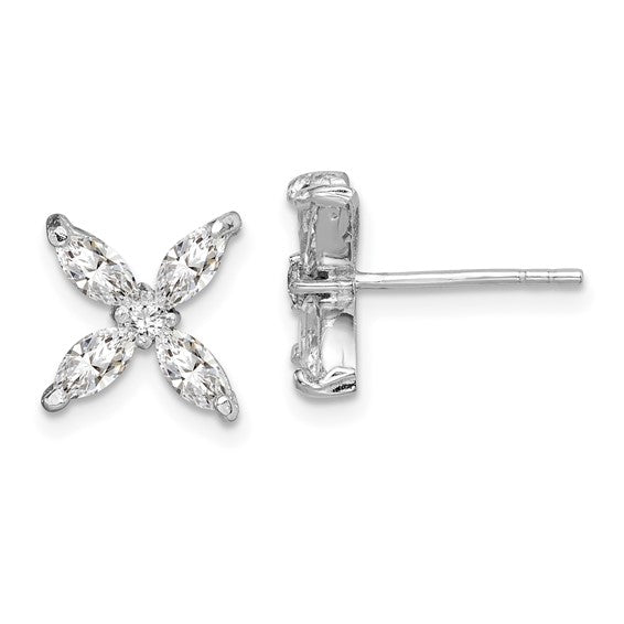 Exclusively Silver Flower Post Earrings