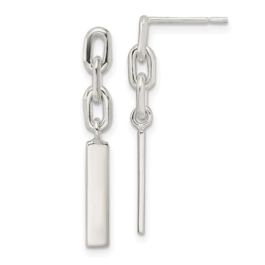 Exclusively Silver Bar Dangle and Paper Clip Earrings