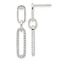 Exclusively Silver Paperclip CZ Earring