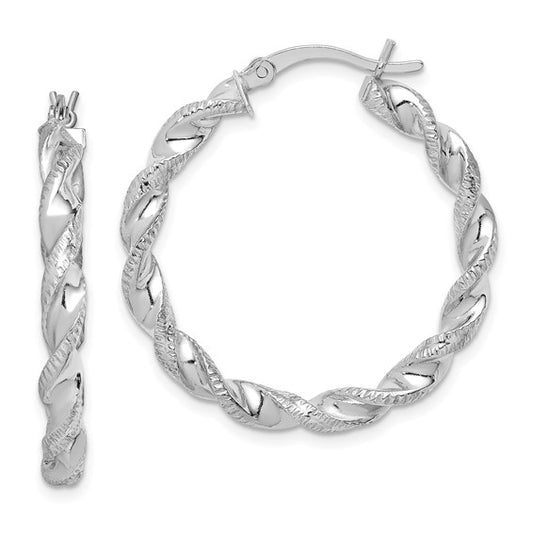 Exclusively Silver Twisted Hoop Earrings