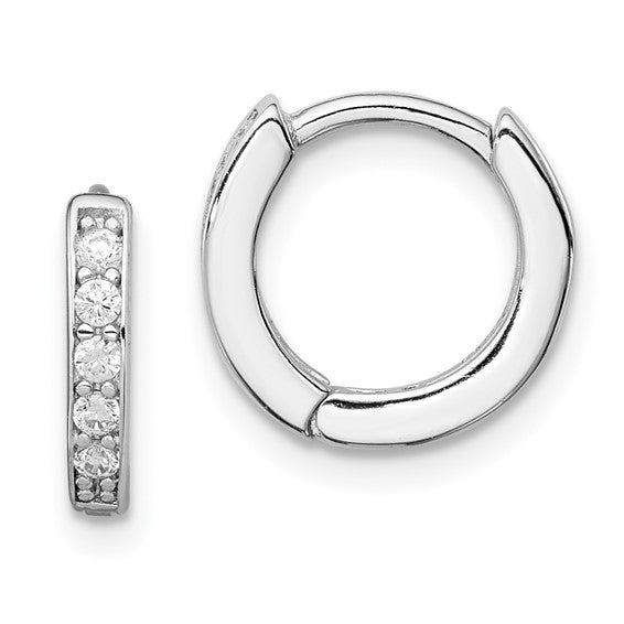 Exclusively Silver Huggie Hoop Earrings with CZs