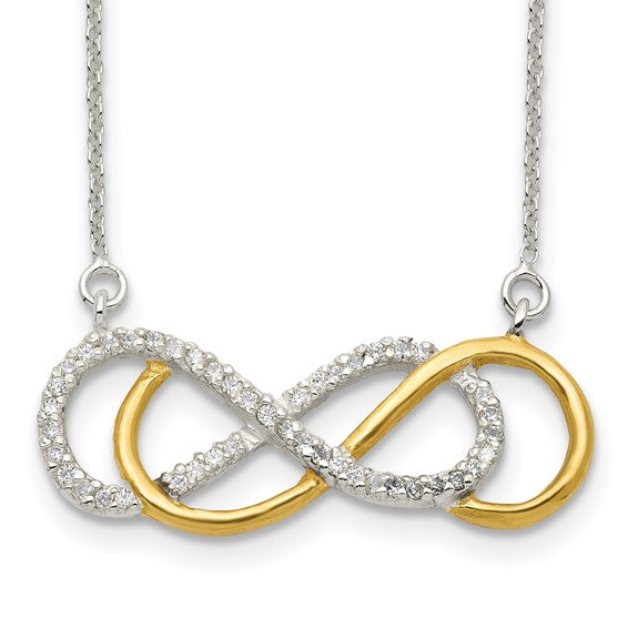 Exclusively Silver Double Infinity Necklace