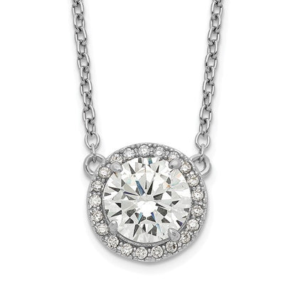 Exclusively Silver CZ Halo Necklace