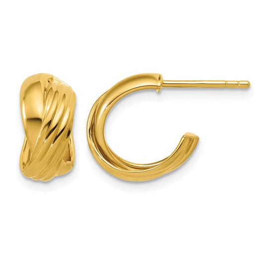 Exclusively Silver Criss Cross J Hoop