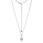 Exclusively Silver Oval CZ Drop Pendant Necklace