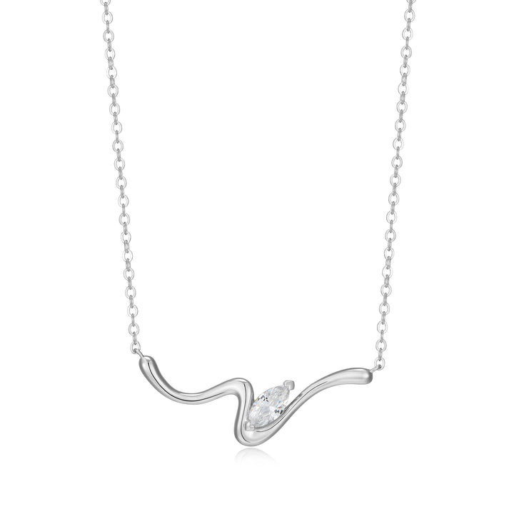 Exclusively Silver Marquise Flow CZ Necklace