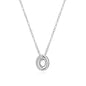 Exclusively Silver Oval Polished CZ Necklace