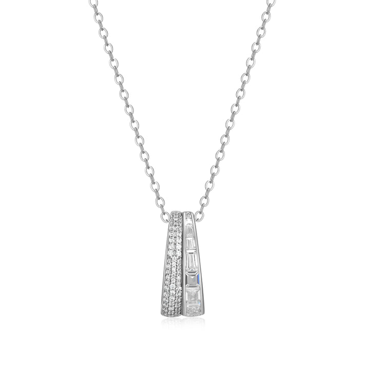 Exclusively Silver Baguette Rondelle Necklace
