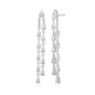 Exclusively Silver Pear CZ Chain Earrings