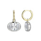 Exclusively Silver CZ Oval Bezel Dangle Hoops