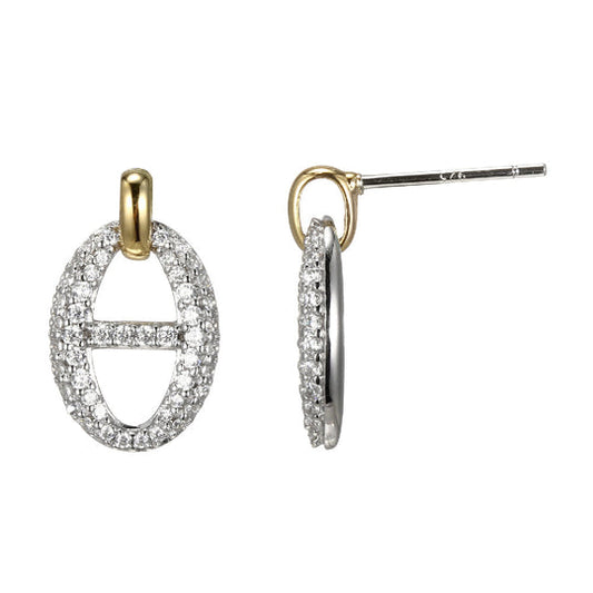 Exclusively Silver Oval Bar Earrings